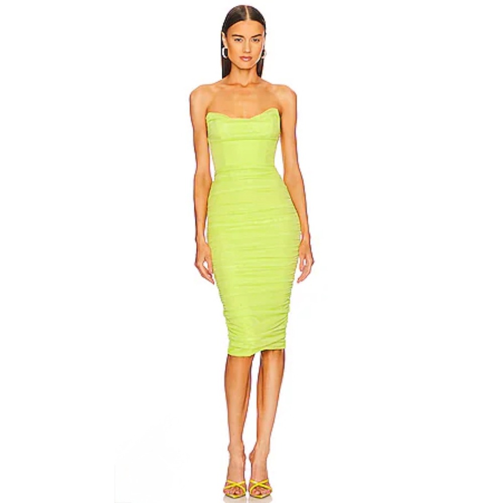 Michael Costello x REVOLVE India Midi Dress –‎ Lime Green Size Small New!